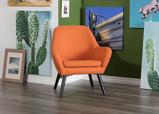 orange accent chair