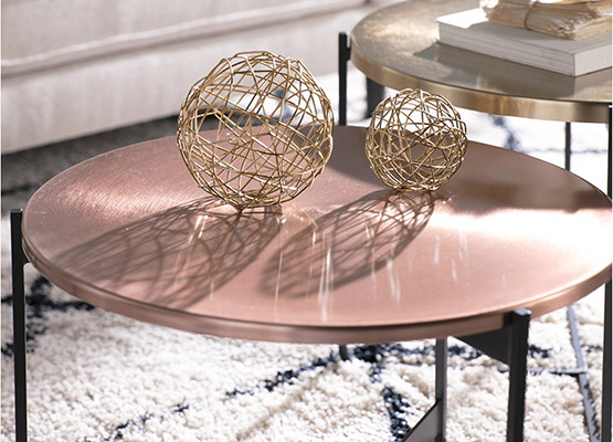 metallic decor - console table