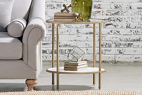 metallic decor - end table