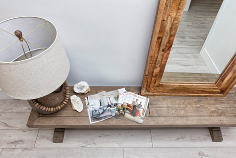 wood framed wall mirror