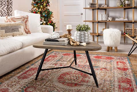 boho Christmas coffee table