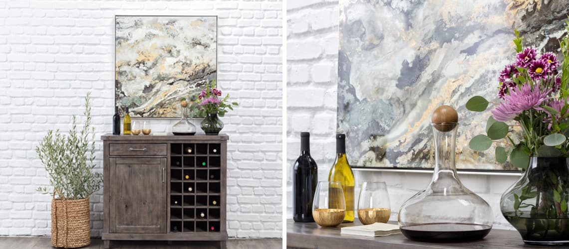 grey wine cabinet