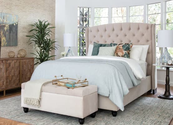 diamond tufted bed