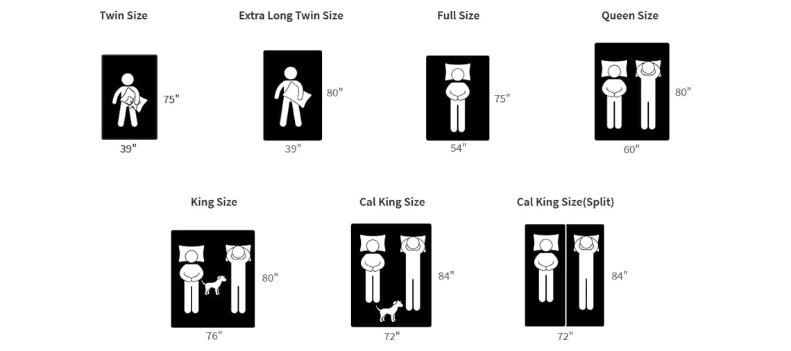 mattress measurements graphic