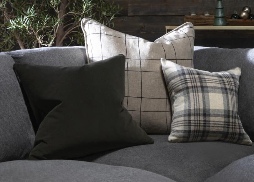 pillow combination plaid mix