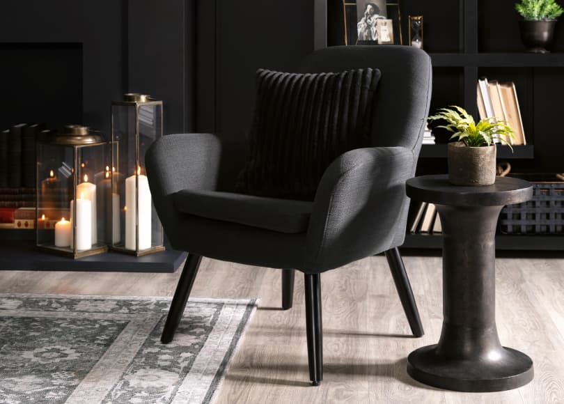 goth black paint furniture