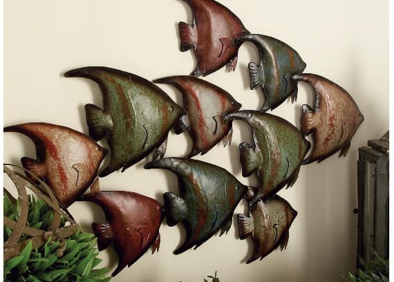 outdoor metal wall fish