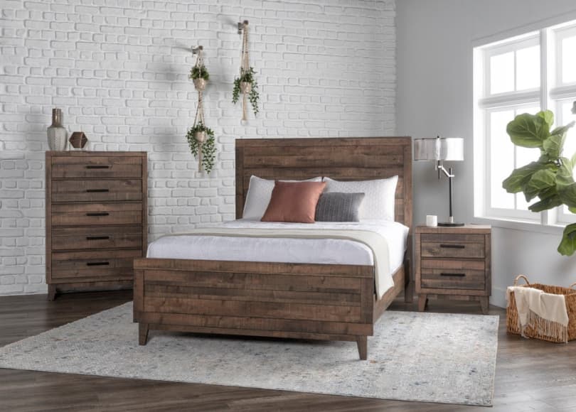 ranier full wood panel bed