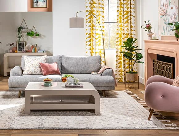 Boho Living Room With Charissa 92" Sofa